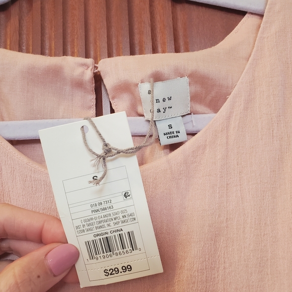 Pink/peach midi summer dress - Picture 2 of 4